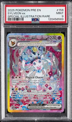 2025 POKEMON PRE EN-PRISMATIC EVOLUTIONS #156 SYLVEON EX PSA 9 - Image 1