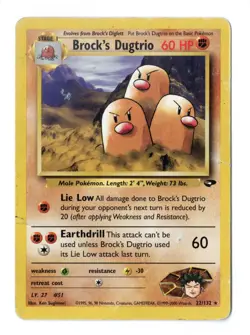Brock's Dugtrio 22/132 Rare Gym Challenge Pokemon Near Mint - Image 1