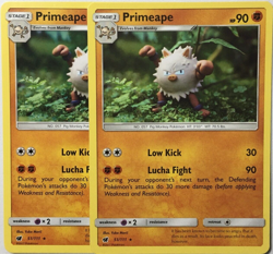 POKEMON 2X PRIMEAPE 51/111 CRIMSON INVASION RARE NEAR MINT - Image 1