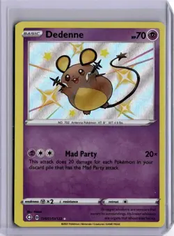 Pokemon TCG Dedenne Shining Fates SV051/SV122 Holo Shiny Holo Rare - Image 1