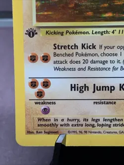 Pokemon TCG 1st Edition Hitmonlee 7/62 Fossil Set Holo Rare WOTC VTG 1999 - Image 5