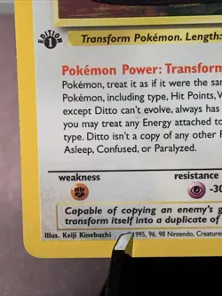 Pokemon TCG 1st Edition Ditto 3/62 Fossil Set Holo Rare VTG WOTC 1999 - Image 5