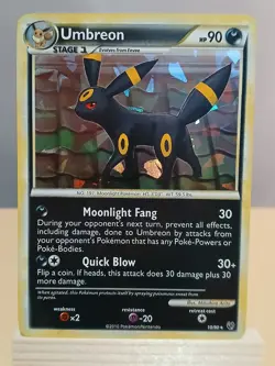 Pokemon TCG Umbreon 10/90 Cracked Ice Holo Rare HGSS Undaunted LP - Image 1