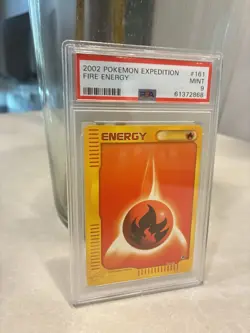 Pokemon 2002 Expedition Base Set Fire Energy 161/165 PSA 9 Regular - Image 4