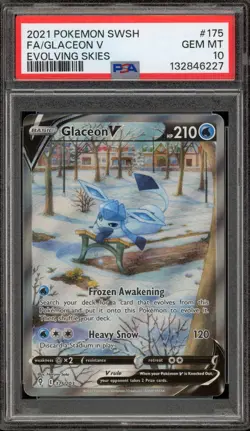 Pokemon Glaceon V Evolving Skies Full Alt Art #175 PSA 10 Gem Mint - Image 1