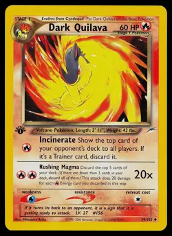 Pokemon Card - Dark Quilava Neo Destiny 39/105 Uncommon 1st Edition - Image 1