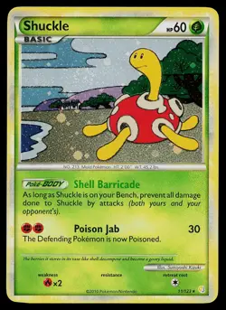 Pokemon Card - Shuckle HeartGold & SoulSilver 11/123 Holo Rare - Image 1