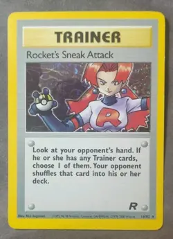 Pokemon Team Rocket Set Holo "Rocket's Sneak Attack" 16/82 Card (Unltd English) - Image 1