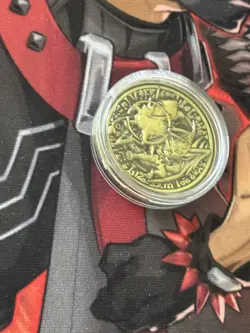 NEW YuGiOh - Elemental Hero Flame Wingman - YCS Pre-Reg Coin - Official - Gold - Image 1