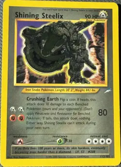 Shining Steelix 112/105 Neo Destiny Holo Rare Shining Pokemon TCG Card 🔥 RARE - Image 1