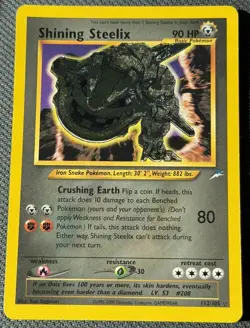 Shining Steelix 112/105 Neo Destiny Holo Rare Shining Pokemon TCG Card 🔥 RARE - Image 2