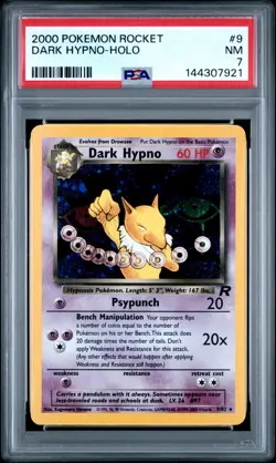 2000 Pokemon Rocket Dark Hypno Holo #9 Psa 7 - Image 1