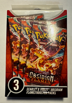 Pokemon TCG Scarlet & Violet Obsidian Flames 3 Pack Hanger Box New / Sealed - Image 1