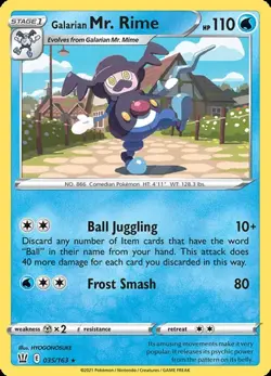 Galarian Mr. Rime - Pokemon TCG - Sword & Shield - Battle Styles - 035/163 - Image 1
