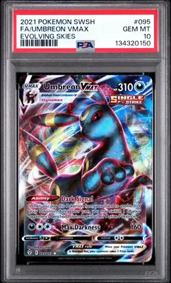 2021 Pokemon Umbreon VMAX Fill Art Evolving Skies #095 SWSH PSA 10 Gem Mint - Image 1