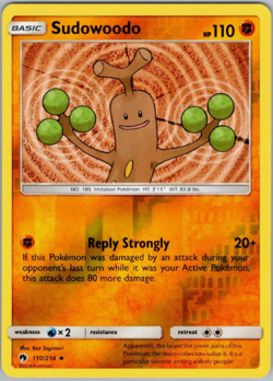 Pokemon - Sudowoodo 110/214 - Reverse Holo - Lost Thunder - NM/M - Image 1
