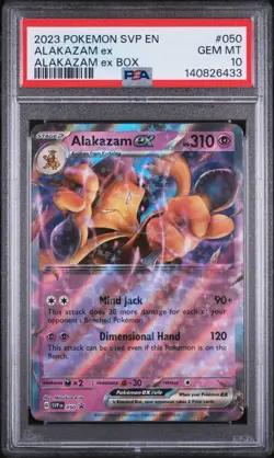 2023 POKEMON SVP EN-SV BLACK STAR PROMO ALAKAZAM EX BOX 050 ALAKAZAM EX PSA 10 - Image 1
