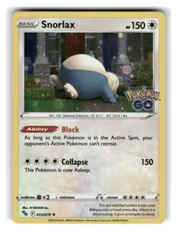 Snorlax 055/078 Holo Rare Pokemon GO Pokemon Lightly Played - Image 1