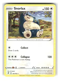 Snorlax 141/192 Rare Rebel Clash Pokemon Lightly Played - Image 1