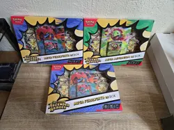 3 Pokemon TCG Ascended Heroes Mega ex Box Bundle 2 Feraligatr, 1 Meganium New - Image 1
