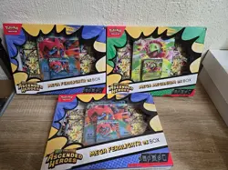 3 Pokemon TCG Ascended Heroes Mega ex Box Bundle 2 Feraligatr, 1 Meganium New - Image 3