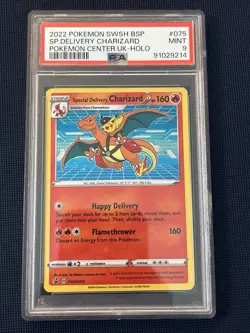 (SWIRL🌀) 2022 Special Delivery Charizard PSA 9 Pokemon Center SWSH#075 UK-HOLO - Image 3