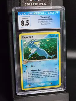 VAPOREON Holo #6 Pokemon TCG 2006 POP Series 3 CGC 8.5 NM/Mint+ - Image 1