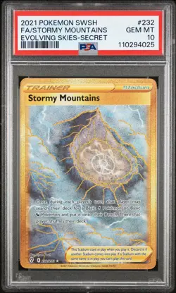 2021 Pokemon SWSH Evolving Skies #232 Fa/Stormy Mountains PSA 10 - Image 1