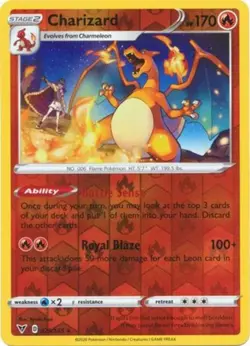 1x Charizard - 025/185 - Rare - Reverse Holo Lightly Played Pokemon SWSH04 - Viv - Image 1