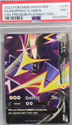 2023 POKEMON SWSH BLACK STAR PROMO #290 FULL ART/MORPEKO V-UNION PSA 9 - Image 1