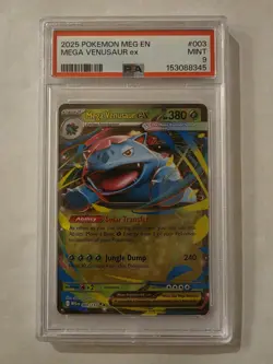 Pokemon TCG Mega Venusaur EX 003/132 Double Rare Mega Evolution PSA 9 - Image 1