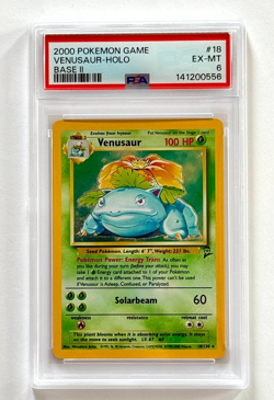 2000 Pokemon Game #18/130 Venusaur Holo Base II PSA 6 Fresh Grade - Image 1