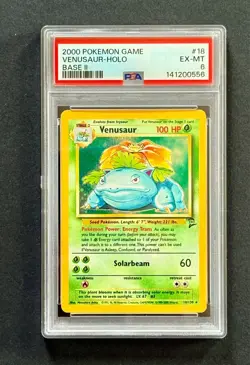 2000 Pokemon Game #18/130 Venusaur Holo Base II PSA 6 Fresh Grade - Image 2