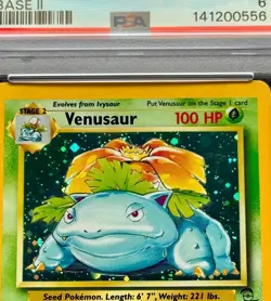 2000 Pokemon Game #18/130 Venusaur Holo Base II PSA 6 Fresh Grade - Image 3
