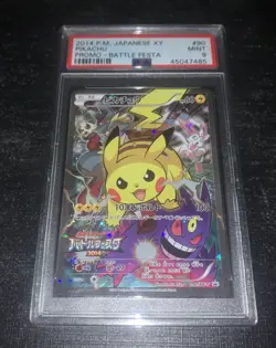Pokemon PSA 9 Japanese Pikachu 2014 Battle Festa Promo 090 XY-P - Image 1