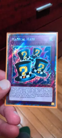 YuGiOh: "Magical Hats" - PLATINUM SECRET RARE - RA03 - Sharp Mint New! - Image 1