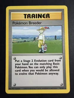 Pokemon Breeder 76/102 99 Pokemon TCG Base Set Trading Card NM - Image 1