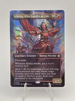 Alesha, Who Laughs at Fate (Borderless) (Mana Foil) #404 NM Foundations - Image 1