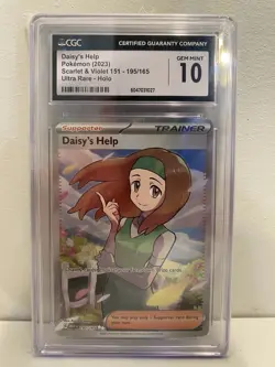 Pokemon TCG Daisy's Help 195/165 SV 151 Full Art Trainer CGC 10 - Image 1