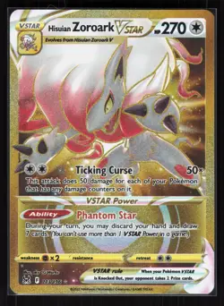 Hisuian Zoroark VSTAR Secret Rare Pokemon SWSH11: Lost Origin 213/196 LP - Image 1