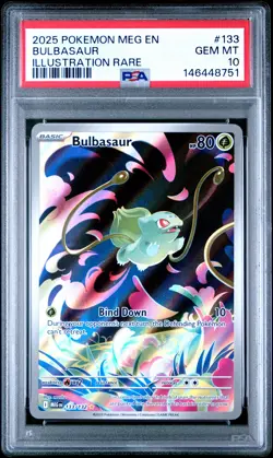 2025 POKEMON MEG EN-MEGA EVOLUTION ILLUSTRATION RARE #133 BULBASAUR PSA 10 - Image 1