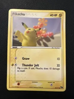 1x Pikachu 16/17 Non-Holo Pokemon Card POP Series 2 Promo - Image 1