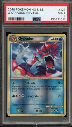 Pokemon Gyarados HeartGold & SoulSilver Reverse Holo Rare #123 PSA 9 Mint - Image 1