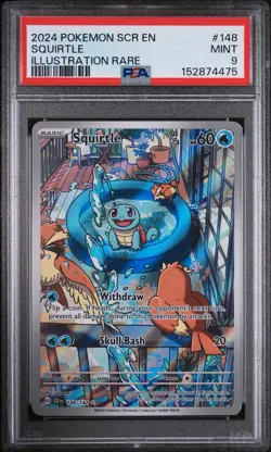 2024 POKEMON SCR EN-STELLAR CROWN ILLUSTRATION RARE 148 SQUIRTLE PSA 9 TCG SIR - Image 1