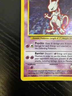 Pokemon TCG Mewtwo Base Set 10/102 Holo Unlimited Holo Rare - Image 5