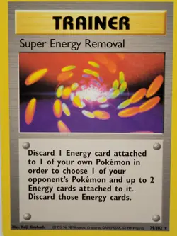 Pokemon Super Energy Removal 79/102 Base Set Unlimited LP Vintage Trainer WOTC - Image 1