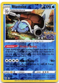 Blastoise 017/078 Reverse Holo Holo Pokemon GO LP - Image 1