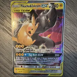 Pokemon Pikachu & Zekrom GX 33/181 Team Up Ultra Rare TAG TEAM Holo 240 HP 2019 - Image 1