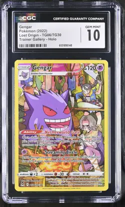 Gengar TG06/TG30 Trainer Gallery Holo Lost Origin Pokemon CGC 10 Gem Mint - Image 1