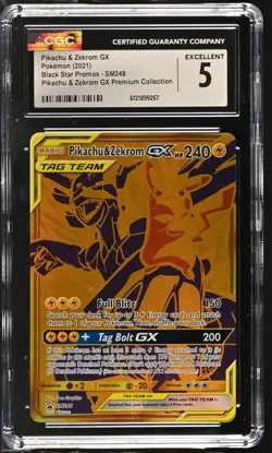 Pikachu & Zekrom Gx SM248 Premium Collection Pokemon CGC 5 Excellent - Image 1